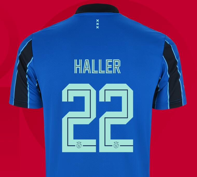 2021/22 Ajax Away Kit Soccer Jersey with Haller 22 printing